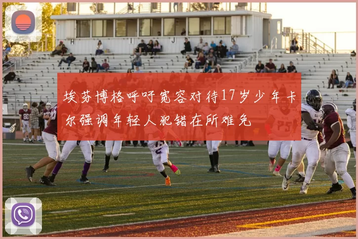 埃芬博格呼吁宽容对待17岁少年卡尔强调年轻人犯错在所难免